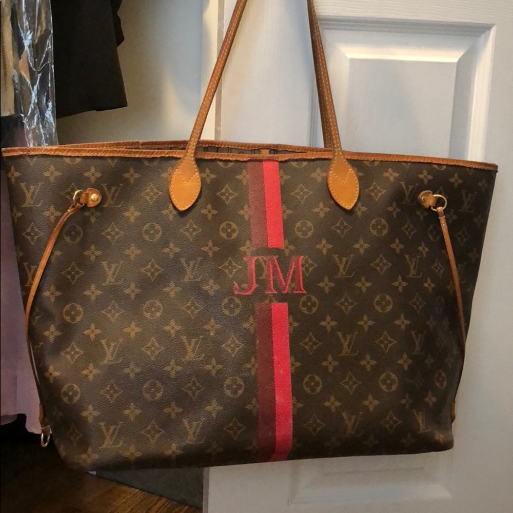 Custom Louis Vuitton LV Neverfull Tote Bag